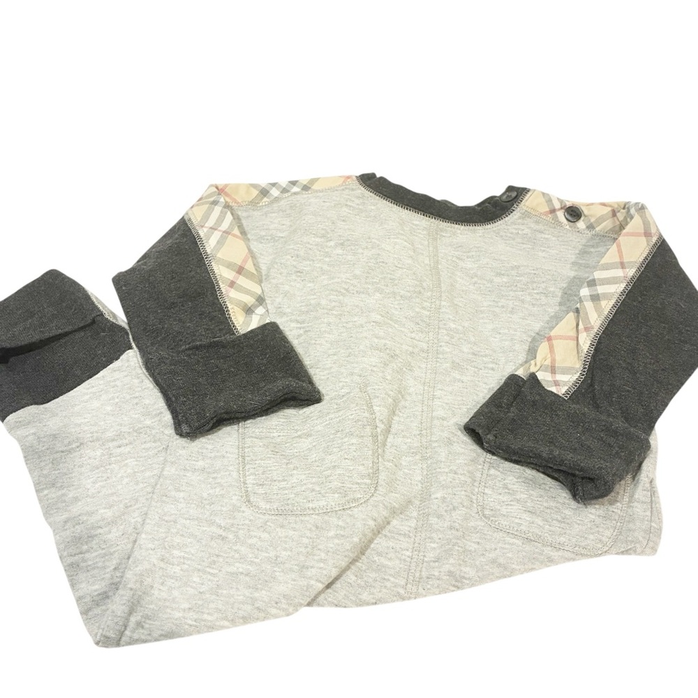 Burberry Gray and Plaid Kids One Piece